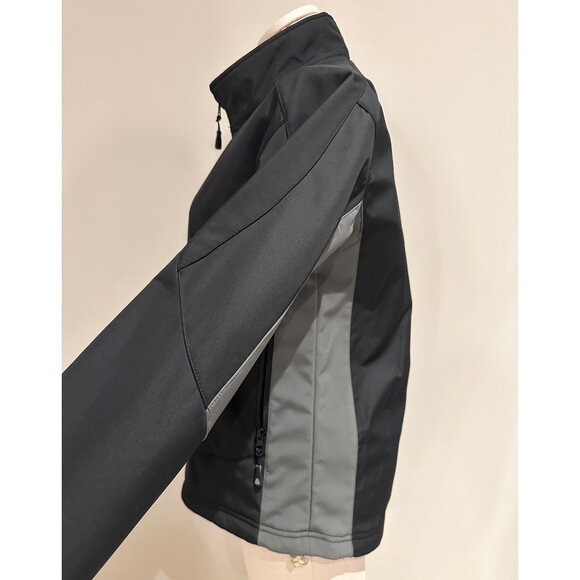 Fleece Lined Jacket Womans Size M Black and Grey Full Zip Hiking Outdoors - Picture 4 of 8